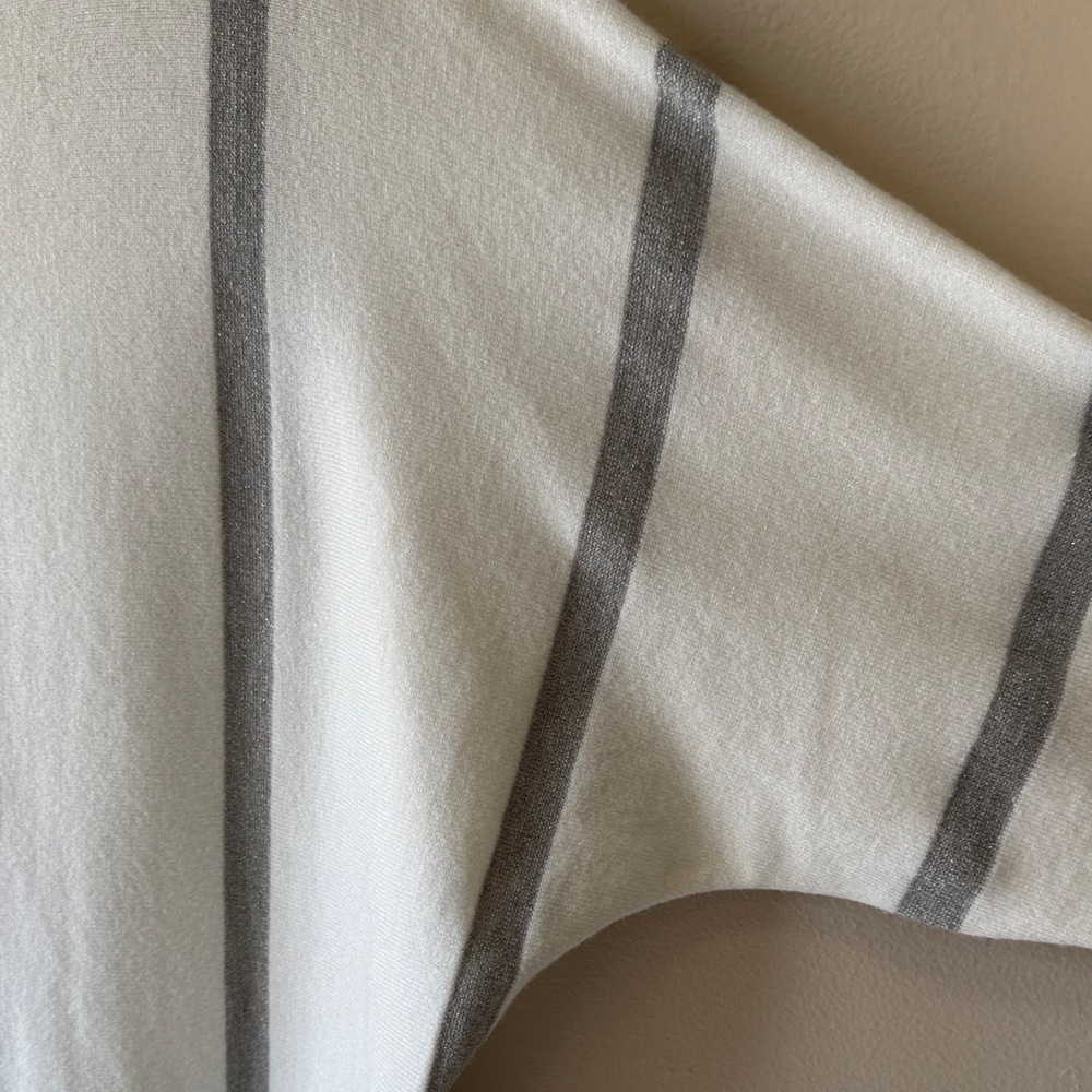 Aaeda White Top with Gray Vertical Metallic Stripes - Picture 5 of 6